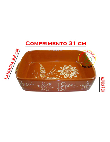 Rectangular Decorated Clay Baking Tray Nº2 | Earthenware Decorated
