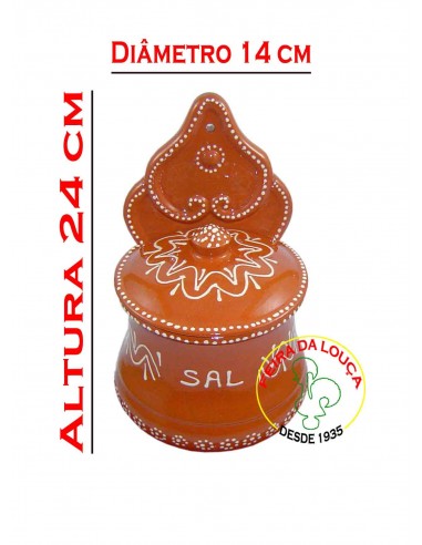 Decorated Clay Salt Cellar | Earthenware Decorated
